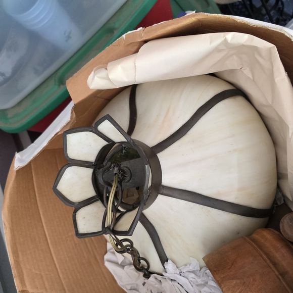 Other - Vintage Stained Glass Hanging Light
